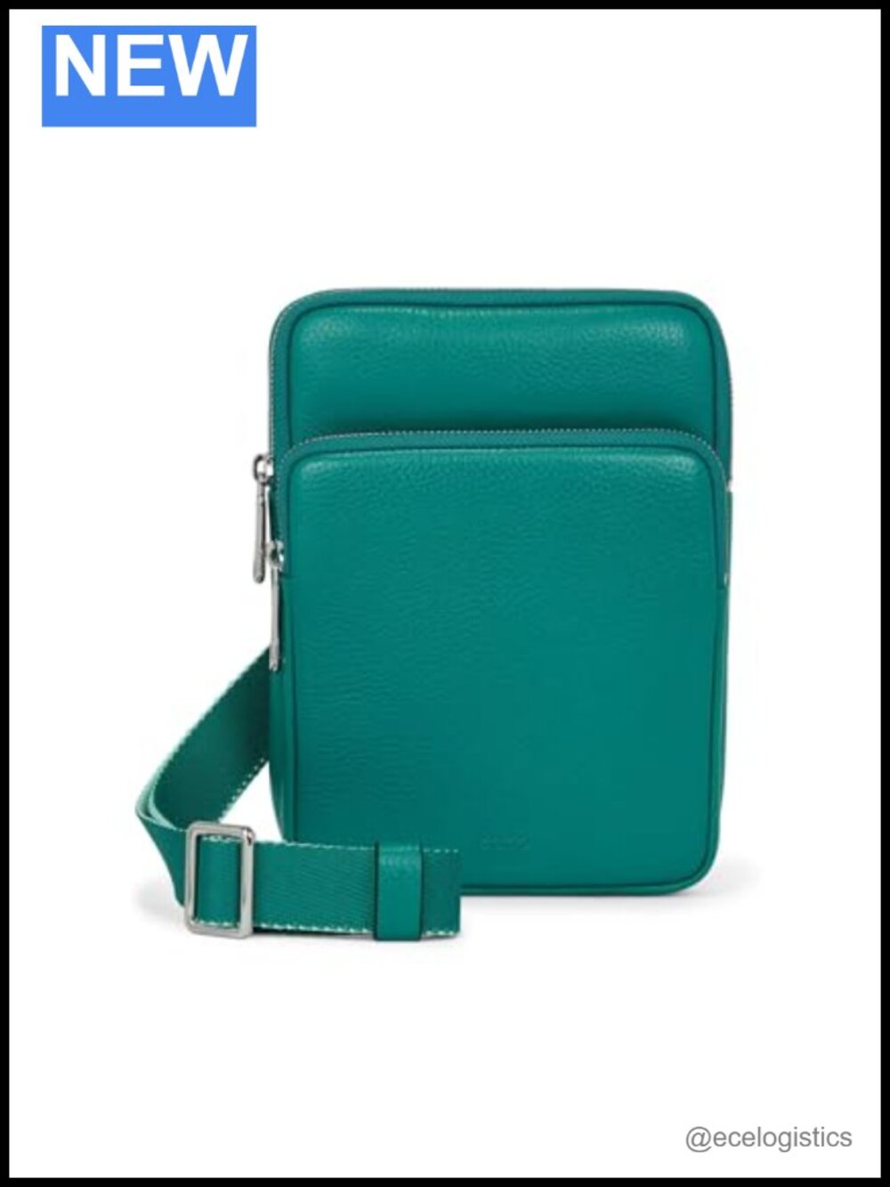 ECCO Leather Crossbody Pouch Bag Adjustable Strap
